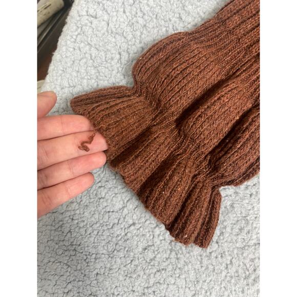 Jon & Anna Womens Size M Brown Ruffle Cardigan Sweater drawstring tie - Picture 6 of 11